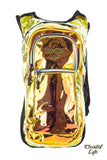 Gold Holographic w/ LIGHT UP EL WIRE - CLASSIC Collection V2 Hydration Pack (2L) - Elevated Lyfe